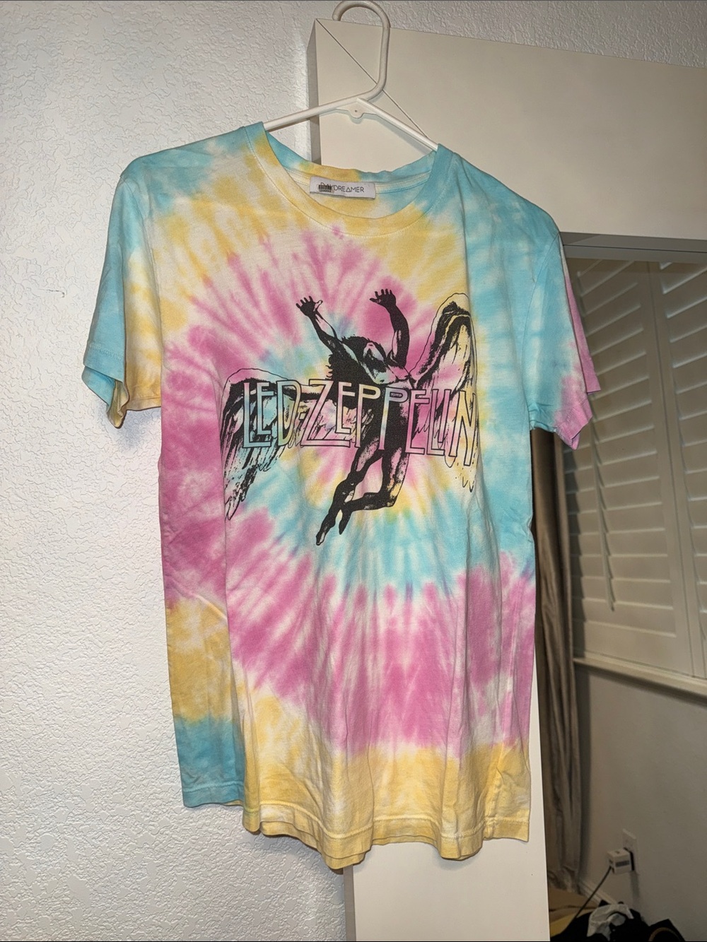 Dreamers Tie-Dye Led Zeppelin Tee - Pink, Blue & Yellow